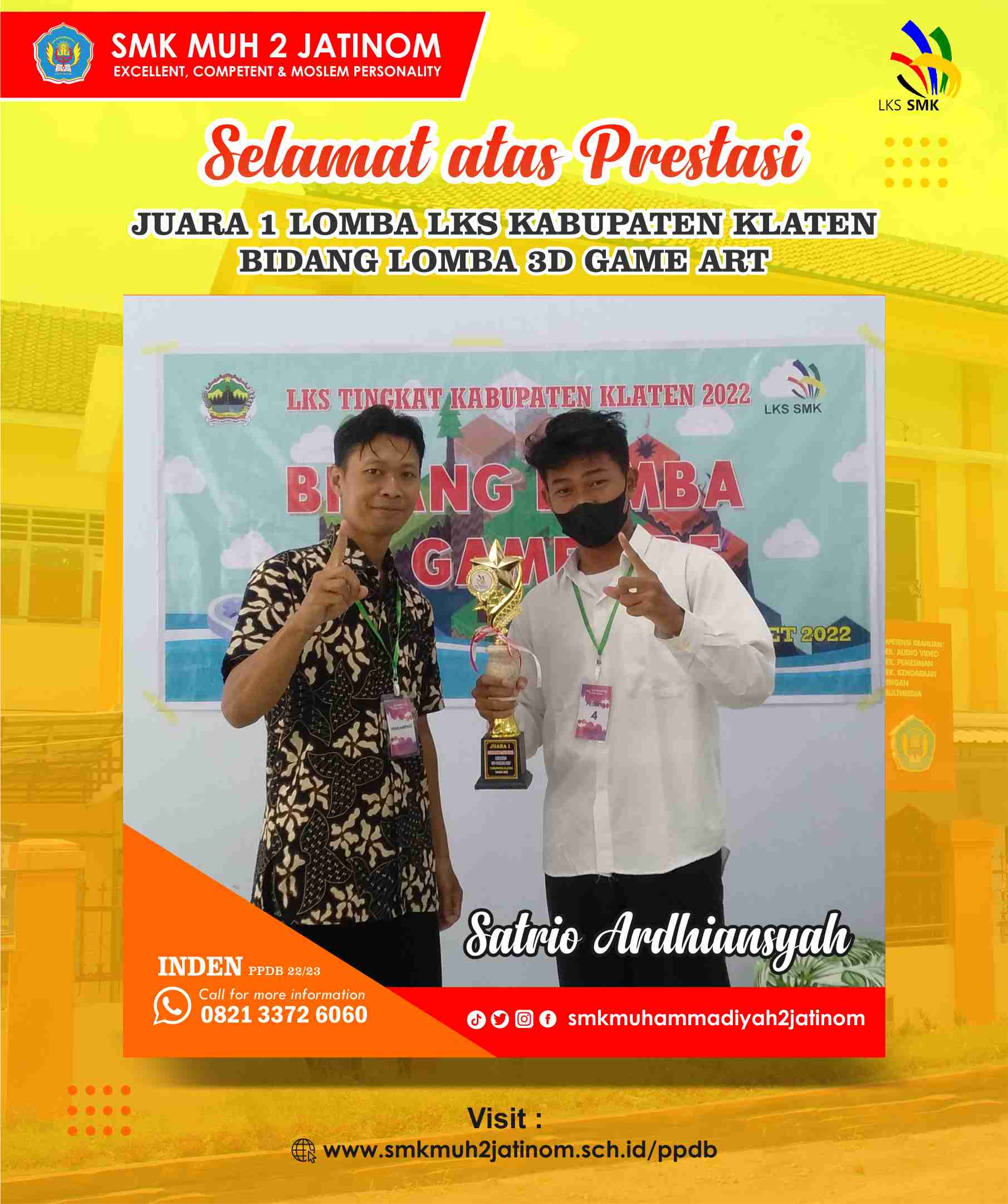 Juara 1 Lomba LKS 3D Game Art Tingkat Kabupaten Tahun 2022